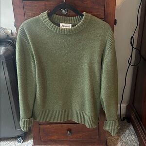Aline Olive Green Crewneck Sweater - Women's Knit Pullover